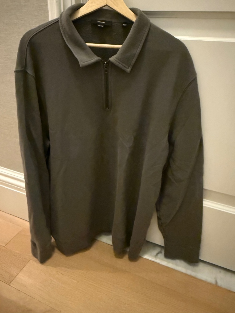 Mens Vince 3/4 zip sweatshirt with collar size XXL